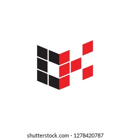 3D CK logo letter design