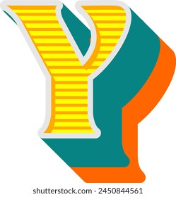 3D Classic Groovy Retro Letter Alphabet 