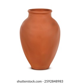 3d clay vase isolated on a white background