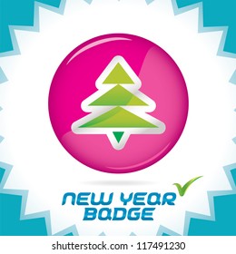 3d Clean Glossy Merry Christmas, New Year Badge, Icon, Symbol, Button, Logo for Customers, Baby, Children, Family
