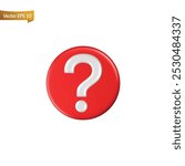 3d clean red question mark sign symbol png transparent background
