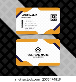 3D Clean Style Modern Business Card Design, Two-sided color combination business card Front and back