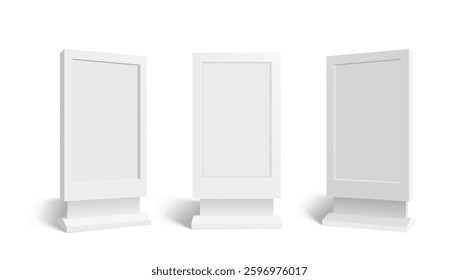 3D Clear Advertising Lightbox Vertical Stand Banner. EPS10 Vector
