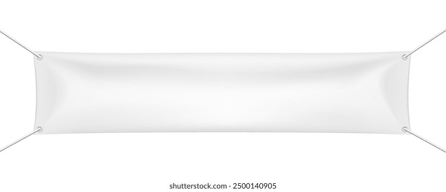 3D Clear Horizontal Banner With Holes And Ropes. EPS10 Vector