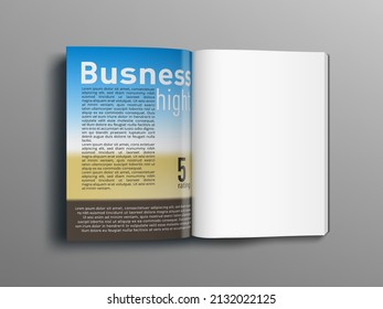 3D Clear Magazine Page Concept Top View. EPS10 Vector