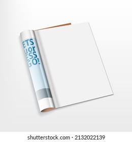 3D Clear Magazine Page Concept Top View. EPS10 Vector