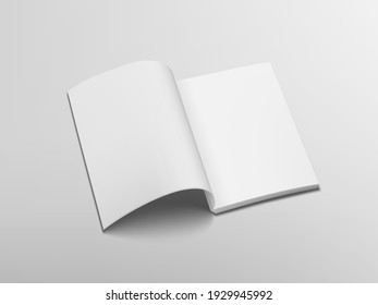 3D Clear Open Horizontal Catalog Or Magazine. EPS10 Vector