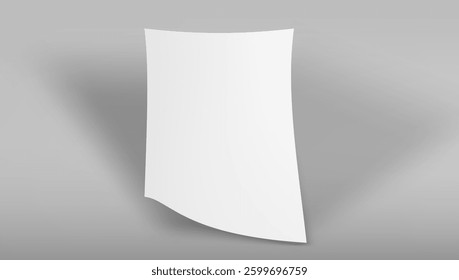 3D Clear Paper A4 Sheet With Shadow. EPS10 Vector