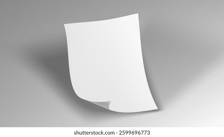 3D Clear Paper A4 Sheet With Shadow. EPS10 Vector