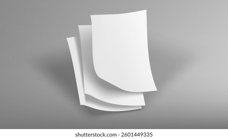 3D Clear Paper A4 Sheet With Shadow. EPS10 Vector