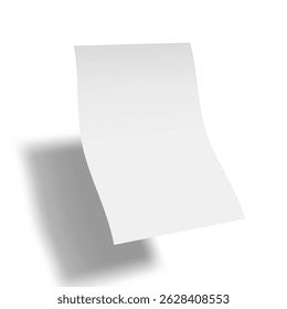 3D Clear Paper A4 Sheet With Shadow. EPS10 Vector
