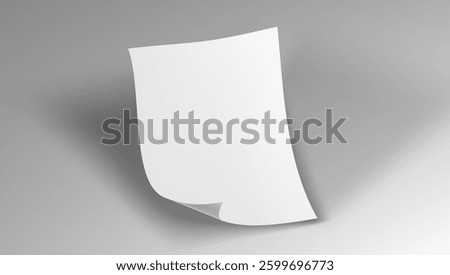3D Clear Paper A4 Sheet With Shadow. EPS10 Vector