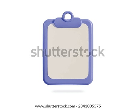 3d clipboard icon with paper blank 3d vector illustration