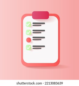 3d clipboard task plan management todo check list with bubble, efficient work on project plan, fast progress, level up concept, assignment and exam checklist 3d icon. 3d vector render on background