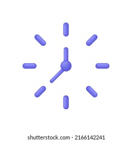 3D Clock isolated on white background. Passage of time Time-keeping and measurement of time. Time period concept. Can be used for many purposes. Trendy and modern vector in 3d style.