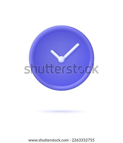 3D Clock isolated on white background. Passage of time Time-keeping and measurement of time. Time period concept. Can be used for many purposes. Trendy and modern vector in 3d style.