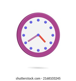Tiempo de reloj 3D para volver a casa después de trabajar, color púrpura mejor para las imágenes de decoración de su propiedad 