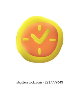 3d Clock vector icon. Concept for time and deadline. Alarm clock icon