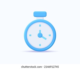 3d clocks realistic icon vector concept. Trendy modern design illustration isolated