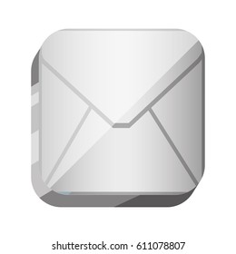 3d close letter message icon vector illustration design
