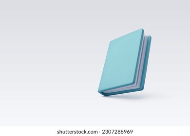 3d Closed Book, Back to school concept. Eps 10 Vector.