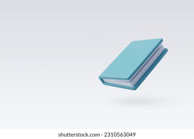 3d Closed Book, Back to school concept. Eps 10 Vector.