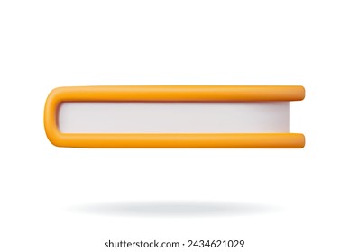 3D Closed Book Isolated on White Background. Render Book Icon. Educational or Business Literature. Reading Education, E-book, Literature, Encyclopedia. Vector Illustration