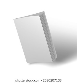 3D Closed Clear Brochure With White Sheets On White Background. EPS10 Vector