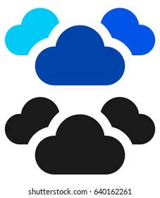3d cloud element in 4 color version