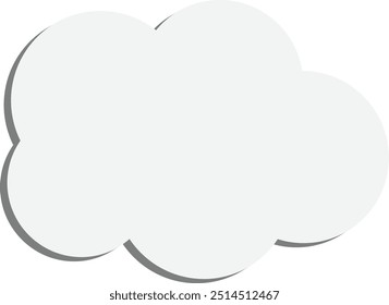 3D cloud icon . White cloud icon . Vector illustration