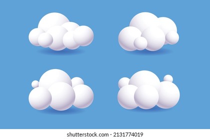 3d clouds set isolated on a blue background. vector illustration