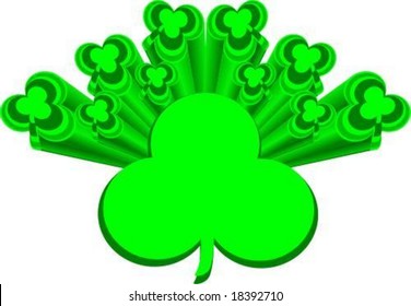 3D Clover background in shades of green.