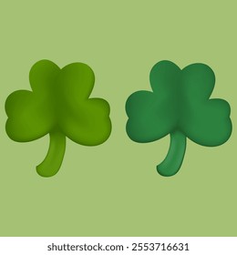 3D clover leaf on white background