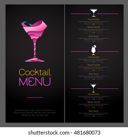 3d Cocktail Design Cocktail Menu Design Stock Vector (Royalty Free ...