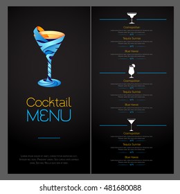 3D cocktail  design. Cocktail Menu design