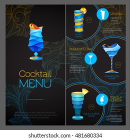 3D cocktail  design. Cocktail Menu design