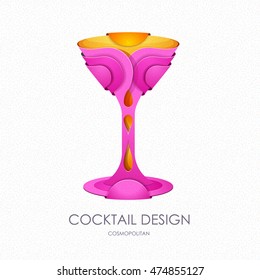 3D cocktail design. Vector icon