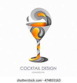 3D cocktail design. Vector icon