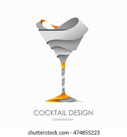 3D cocktail design. Vector icon