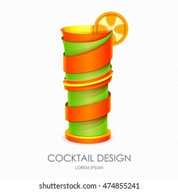 3D cocktail design. Vector icon
