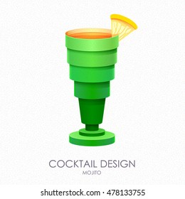3D cocktail design.Vector icon