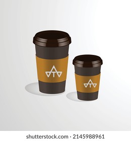 3d coffe cup desain illustrator