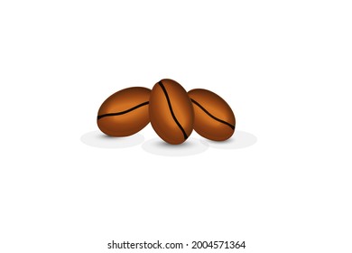 3d coffee beans for Design. Coffee bean vector illustration