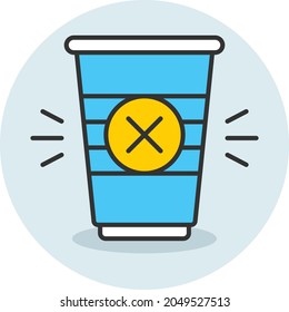 3D Coffee Mug Printing Concept, Front Size of Disposable eco friendly Cup Vector Icon Design, Offset Printing Symbol, Digital Printer Services Sign, Cmyk Color print equipment Stock illustration