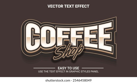 3d coffee shop editable text effect