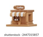 3d coffee shop icon vector illustration