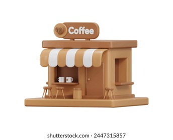 3d coffee shop icon vector illustration