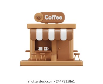 3d coffee shop icon vector illustration