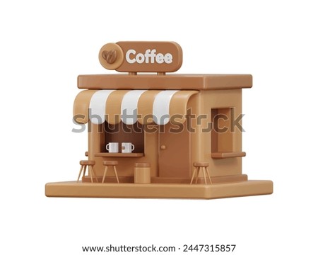 3d coffee shop icon vector illustration