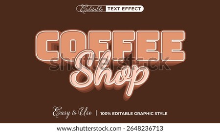3d coffee shop text style effect template editable text effect